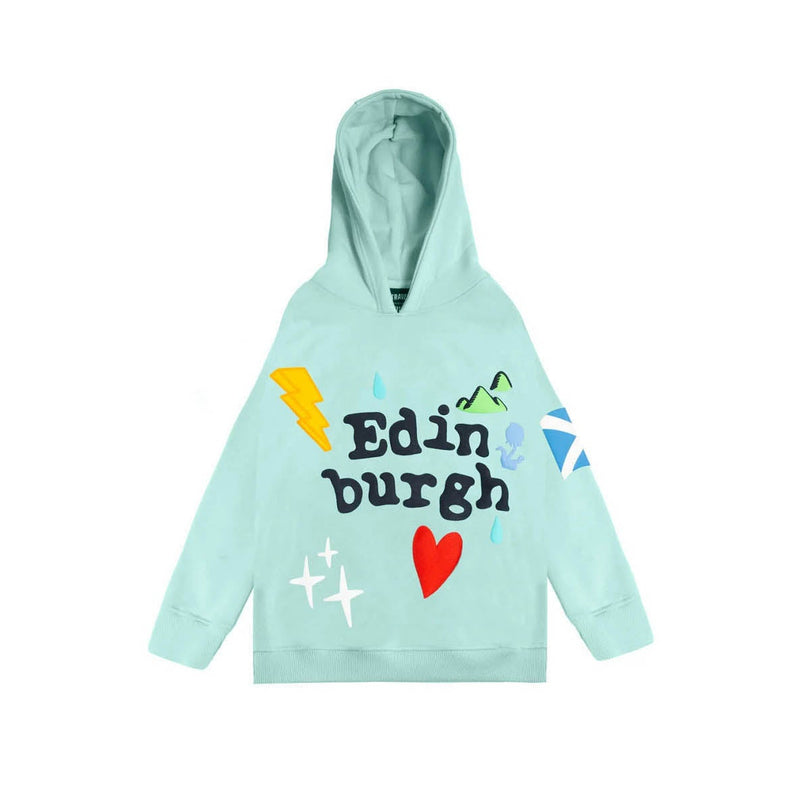 Kids Edinburgh 3D Puff Hoodie Aqua - Heritage Of Scotland - AQUA