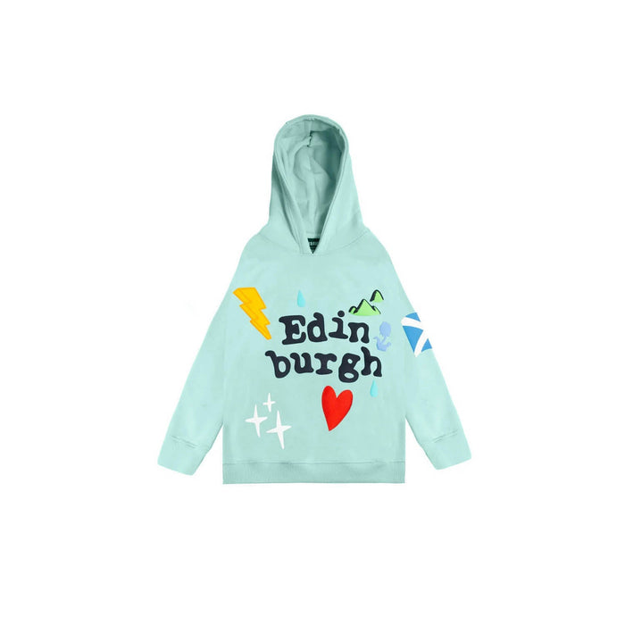 Kids Edinburgh 3D Puff Hoodie Aqua - Heritage Of Scotland - AQUA