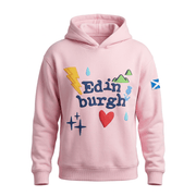 Kids Edinburgh 3D Puff Hoodie - Cherry Blossom Pink - Heritage Of Scotland - 0-1 YEARS