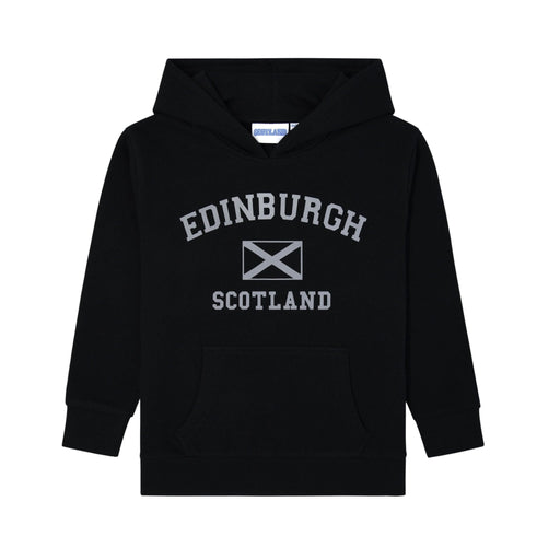 Kids Edinburgh Harvard Reflective Hoodie - Heritage Of Scotland - BLACK