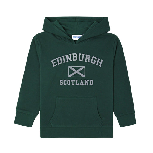 Kids Edinburgh Harvard Reflective Hoodie - Heritage Of Scotland - BOTTLE GREEN