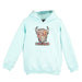 Kids Pastel Highland Cow Hoodie Aqua – Warm Scotland Hoodie for Children - Heritage Of Scotland - AQUA