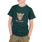 Kids Pastel Highland Cow T-Shirt Teal - Heritage Of Scotland - 0-1 YEARS