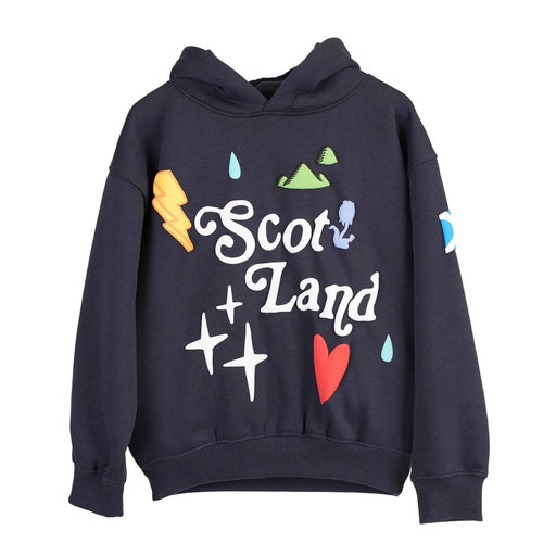 Kids Scotland 3D Puff Print Hoodie Navy – Children’s Hooded Sweatshirt - Heritage Of Scotland - 0 - 1 YEARS