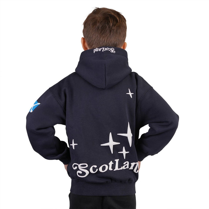 Kids Scotland 3D Puff Print Hoodie Navy – Children’s Hooded Sweatshirt - Heritage Of Scotland - 0 - 1 YEARS