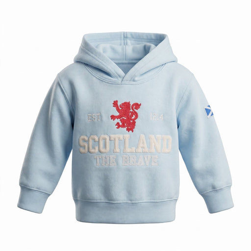 Kids Scotland Est 1314 The Brave Hoodie Baby Blue - Heritage Of Scotland - 1 - 2 Years