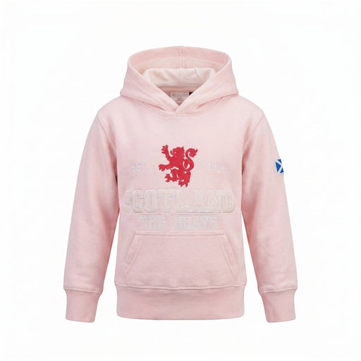 Kids Scotland Est 1314 The Brave Hoodie Baby Pink - Heritage Of Scotland - 1 - 2 Years