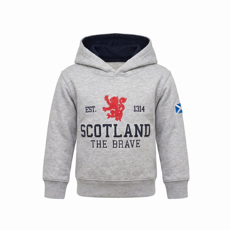 Kids Scotland Est 1314 The Brave Hoodie Grey - Heritage Of Scotland - 1 - 2 Years