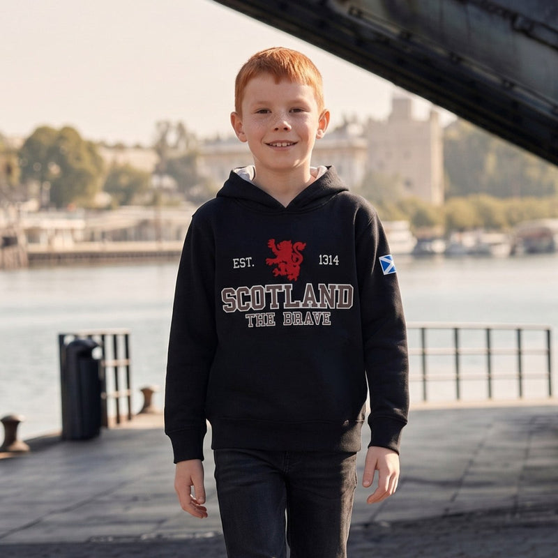 Kids Scotland Est 1314 The Brave Hoodie Navy - Heritage Of Scotland - 1 - 2 Years