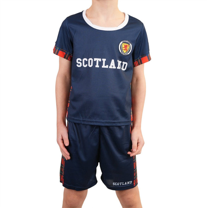 Kids Scotland Football Kit - Heritage Of Scotland - NAVY/RED