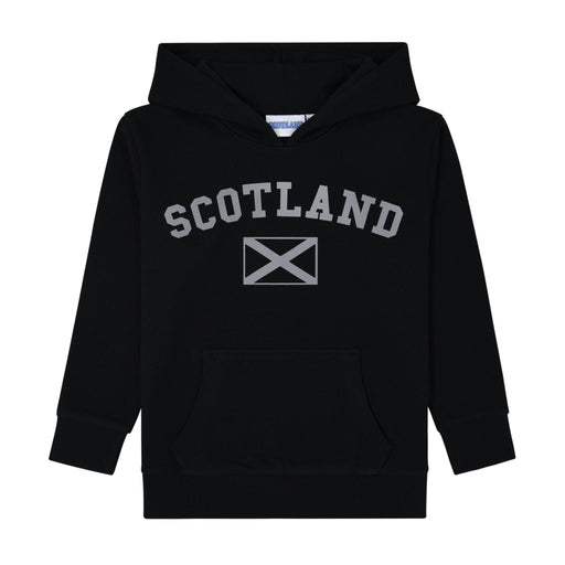 Kids Scotland Harvard Reflective Hoodie - Heritage Of Scotland - BLACK