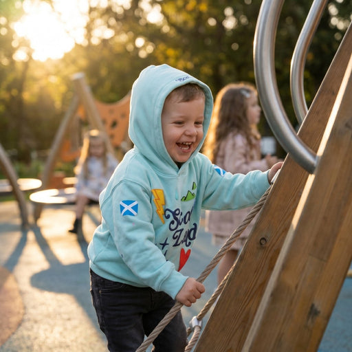 Kids Scotland Hoodie 3D Puff Printed - Sweatshirt with Saltire Design - Aqua - Heritage Of Scotland - 0 - 1 YEARS