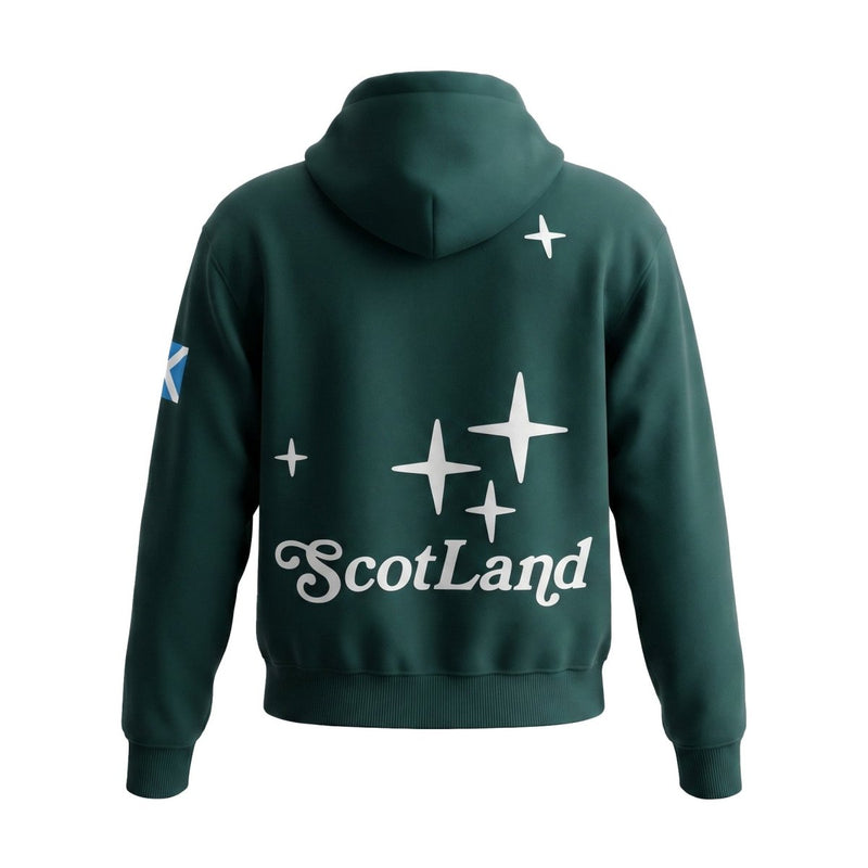 Kids Scotland Hoodie 3D Puff Printed - Sweatshirt with Saltire Design - Teal - Heritage Of Scotland - 0 - 1 YEARS