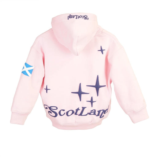 Kids Scotland Pink Hoodie 3D Puff Printed - Sweatshirt with Saltire Design - Heritage Of Scotland - 0 - 1 YEARS