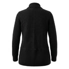 Ladies 100% Cashmere Ribbed Open Front Cardigan - Black - Heritage Of Scotland - Black