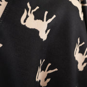 Ladies Black Horse Print Reversible Wrap Cape - BLACK AND WHITE - Heritage Of Scotland -