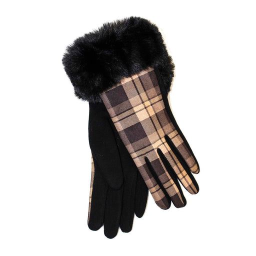 Ladies Check Glove - Heritage Of Scotland - BLACK