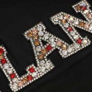 Ladies Diamante Scotland T-Shirt – Cotton Sparkle Tee - Black - Heritage Of Scotland - XS