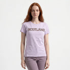 Ladies Diamante Scotland T-Shirt – Cotton Sparkle Tee - Lilac - Heritage Of Scotland - XS