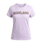 Ladies Diamante Scotland T-Shirt – Cotton Sparkle Tee - Lilac - Heritage Of Scotland - XS