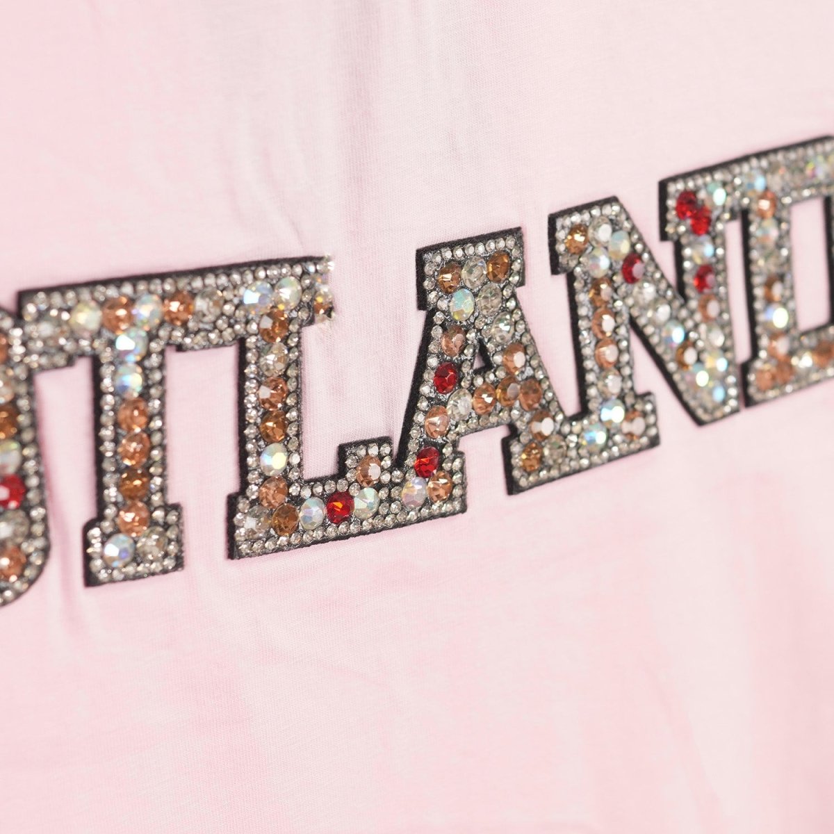 Ladies Diamante Scotland T-Shirt – Cotton Sparkle Tee - Pink - Heritage Of Scotland - XS