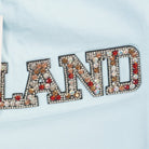 Ladies Diamante Scotland T-Shirt – Cotton Sparkle Tee - Sky - Heritage Of Scotland - XS