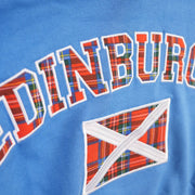 Ladies Edinburgh Tartan Hoodie – Blue Scottish Flag Pullover - Heritage Of Scotland - S
