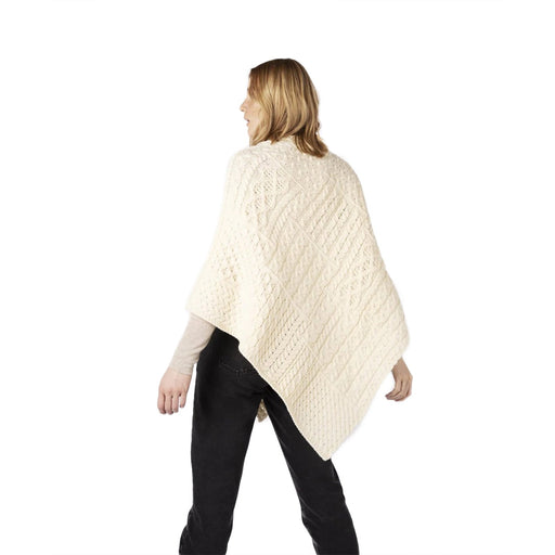 Ladies Elm Patchwork Poncho Natural - Heritage Of Scotland - NATURAL