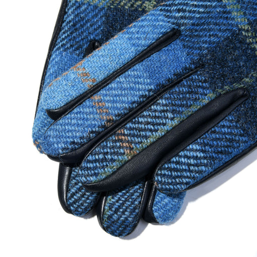 Ladies Harris Tweed Gloves Blue - Heritage Of Scotland - BLUE