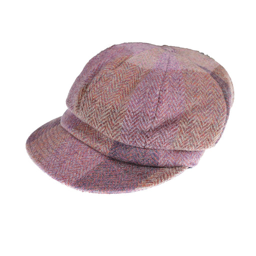 Ladies Heddle & Reed Baker Cap 100% Wool - Heritage Of Scotland - LILAC CHECK