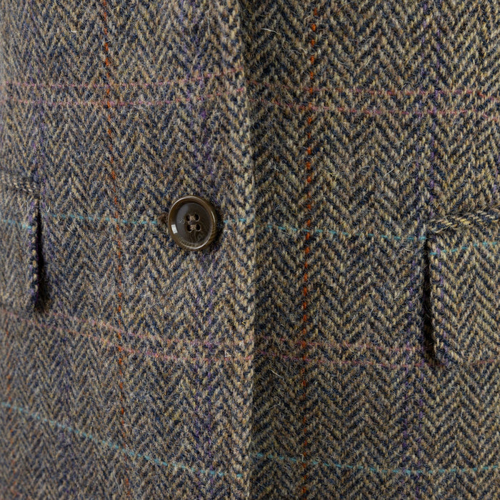 Ladie's Mairi Harris Tweed Waistcoat Natural Check - Heritage Of Scotland - NATURAL CHECK