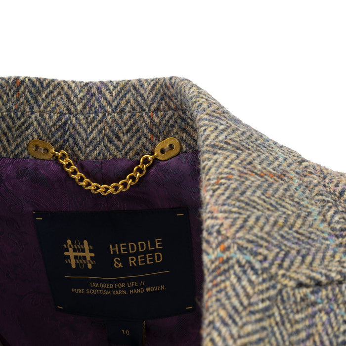 Ladie's Mairi Harris Tweed Waistcoat Natural Check - Heritage Of Scotland - NATURAL CHECK