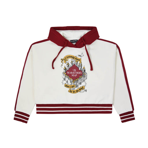 Ladies Marauders Map Crop Hoodie - Heritage Of Scotland - OFF WHITE