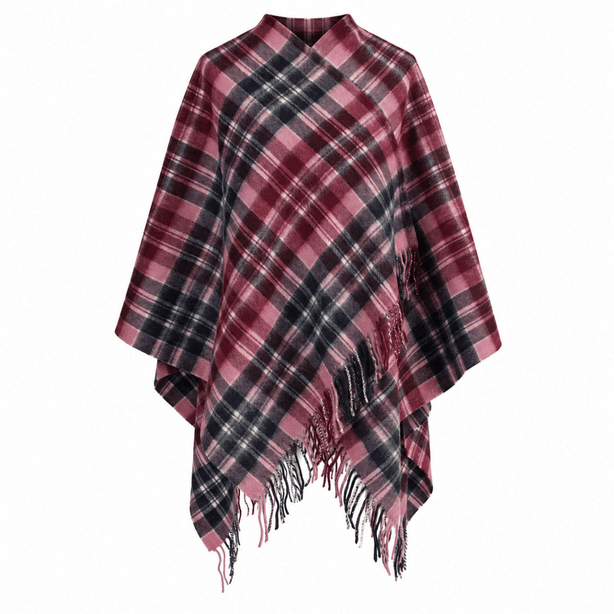 Ladies Mini Cape Edinburgh 100% Lambswool - Macdonald Purple Mix - Heritage Of Scotland -