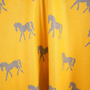 Ladies Mustard Yellow Horse Print Reversible Wrap Cape - ORCHE AND LIGHT GREY - Heritage Of Scotland -