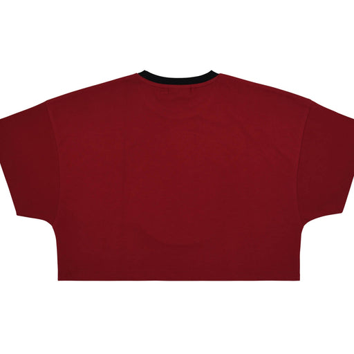 Ladies Platform 9 3/4 Crop T-Shirt - Heritage Of Scotland - BURGUNDY