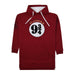 Ladies Platform 9 3/4 Hoodie Dress - Heritage Of Scotland - BURGUNDY