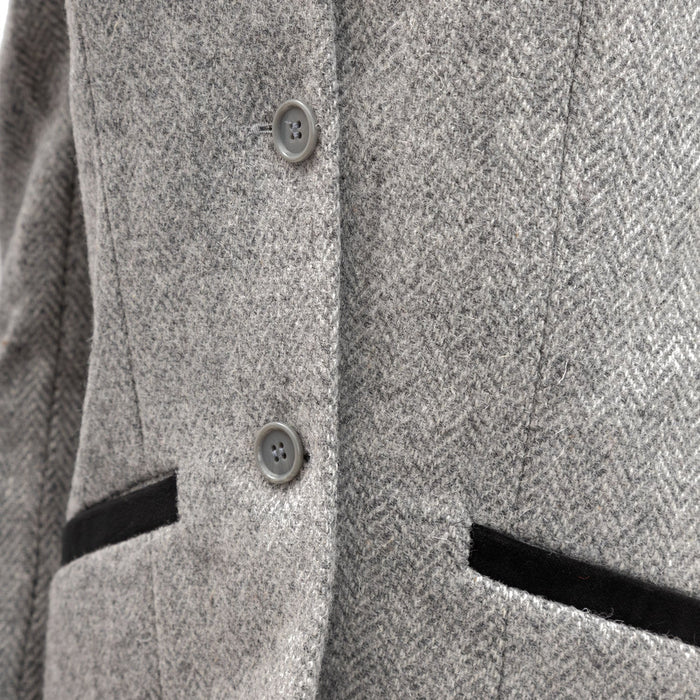 Ladies Skye Harris Tweed Jacket Grey Herringbone - Heritage Of Scotland - GREY HERRINGBONE