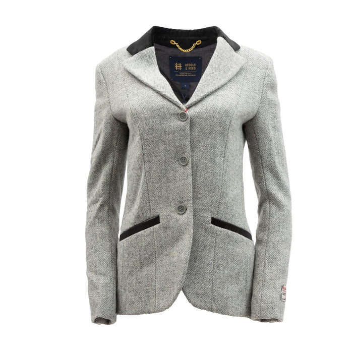 Ladies Skye Harris Tweed Jacket Grey Herringbone - Heritage Of Scotland - GREY HERRINGBONE