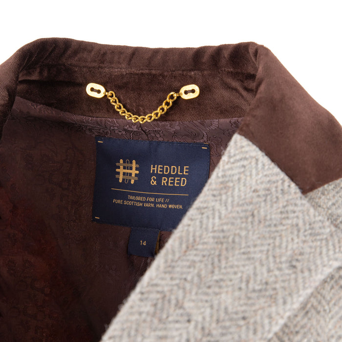 Ladies Skye Harris Tweed Jacket Lt Natural Herringbone - Heritage Of Scotland - LT NATURAL HERRINGBONE