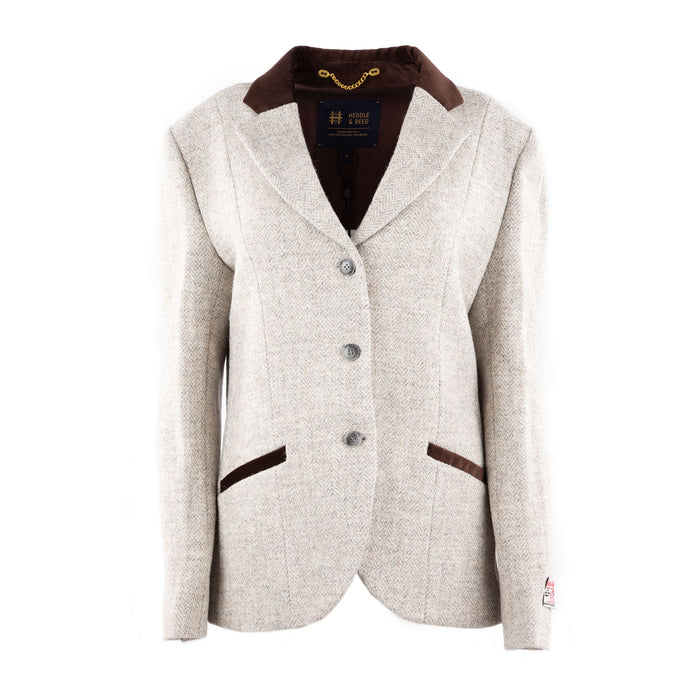 Ladies Skye Harris Tweed Jacket Lt Natural Herringbone - Heritage Of Scotland - LT NATURAL HERRINGBONE