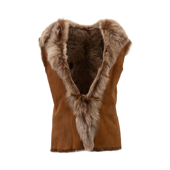 Ladies Toscano Sheepskin Gillet Whiskey/Brissa - Heritage Of Scotland - WHISKEY/BRISSA