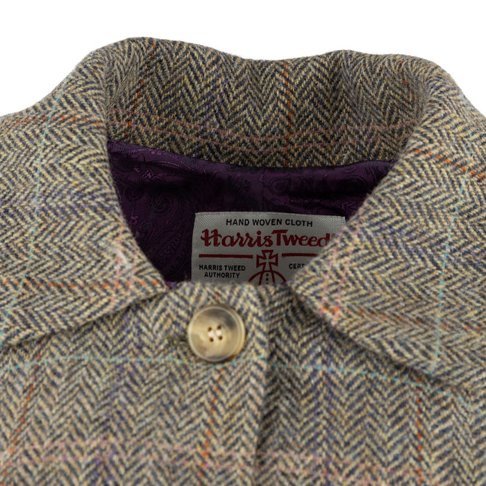 Ladies Vivienne Harris Tweed Poncho Natural Check - Heritage Of Scotland - NATURAL CHECK