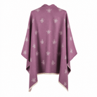 Lilac Bee Print Reversible Wrap Cape for Women - PURPLE AND LIGHT GREY - Heritage Of Scotland -