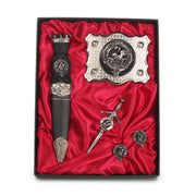 Lindsay Clan Badge, Kilt Pin, Lapel Pin, Cufflinks, Keyring/Key Fob & Gift Set — Fine Pewter by Art Pewter — Made in Scotland (Shiny Finish) - Heritage Of Scotland - Gift Set