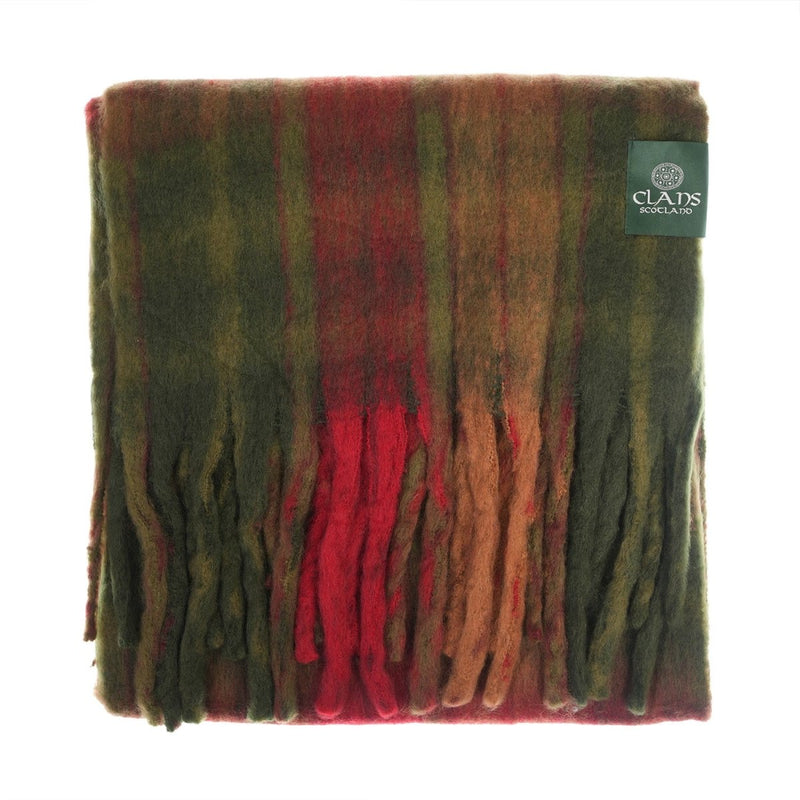 Luxuriously Soft Lightweight Plaid Scarf with Long Fringes – Elegant Draped Wrap - Heritage Of Scotland - BUCHANAN AUTUMN