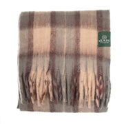 Luxuriously Soft Lightweight Plaid Scarf with Long Fringes – Elegant Draped Wrap - Heritage Of Scotland - MACKELLAR NATURAL