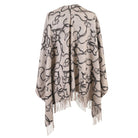 Luxury Chain Print Cashmere Cape - GREY - Heritage Of Scotland -