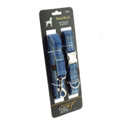 Luxury Harris Tweed Dog Collar & Lead Set | Stylish & Durable - Heritage Of Scotland - Light Blue Check