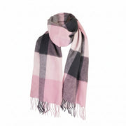 Luxury Lambswool Wide Scarf - Pure Wool - Heritage Of Scotland - 3 SQUARE PINK